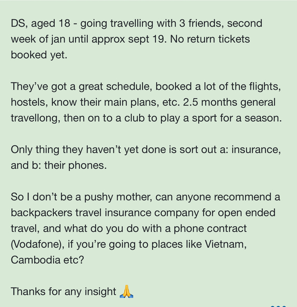 Anyone got travel insurance recs for gap year?