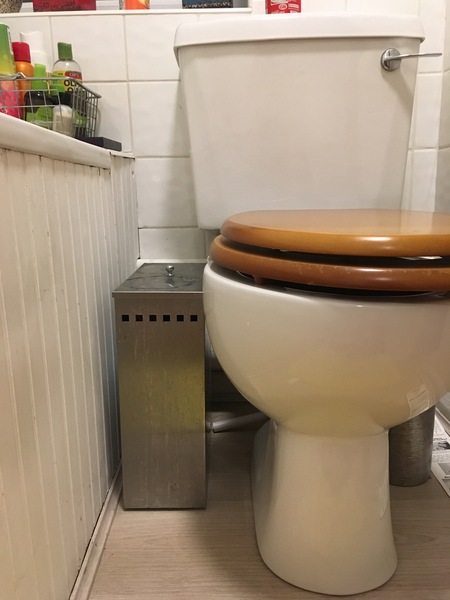 Looking for equivalent of slimline bathroom storage container (for small bathroom)