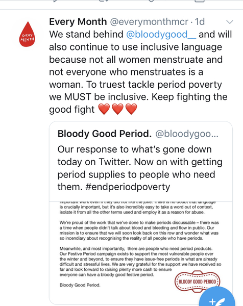 Period poverty / 'bleeders'