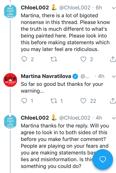 Martina Navratilova states the obvious