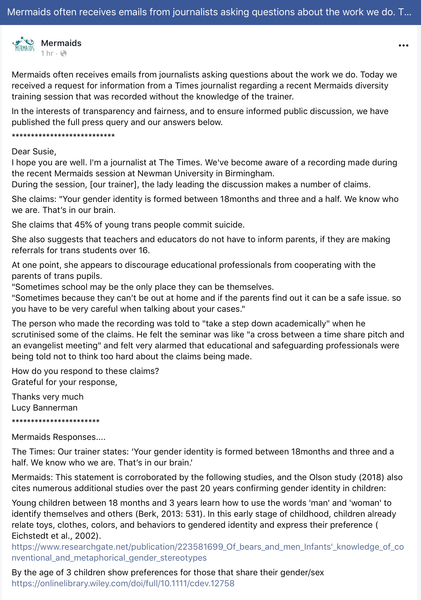 Recording of Mermaids training