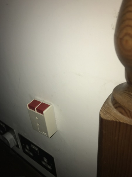 Secret panic button behind bed...