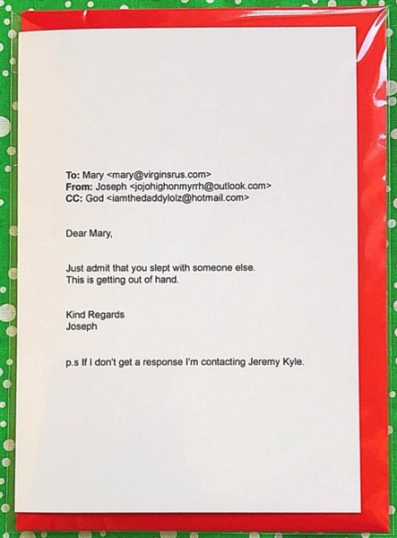 To show you these horrendous Christmas cards