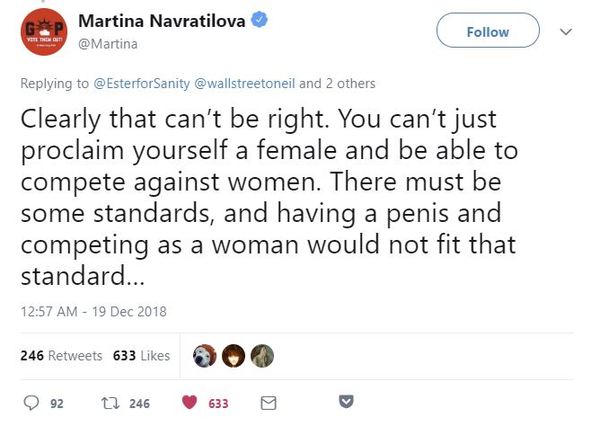 Martina Navratilova states the obvious