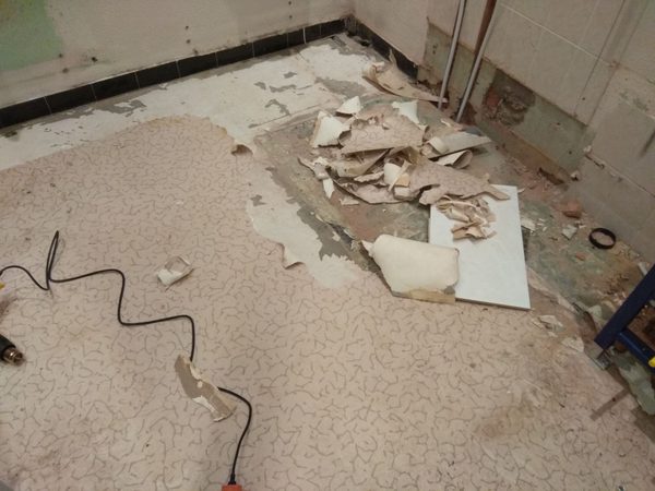 To ask if I can resurface/reuse old files found underneath bathroom lino??