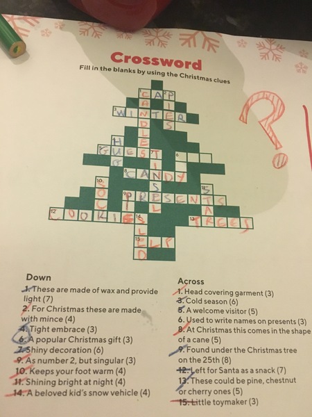 Frankie and Benny’s Christmas crossword- HELP!