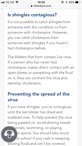 I don’t want to go to in laws because of shingles