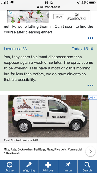 Moth infestation