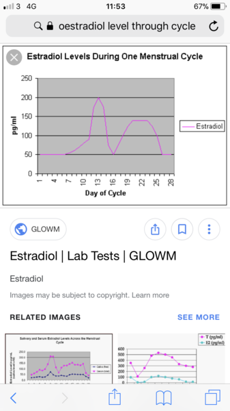 Any experts in female hormone levels, specifically oestradiol?