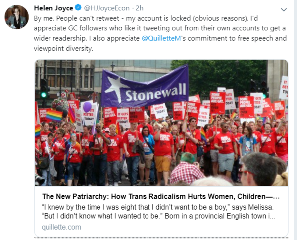 Comprehensive article by Helen Joyce (Economist's Finance Editor) 'The New Patriarchy: How Trans Radicalism Hurts Women, Children—and Trans People Themselves'
