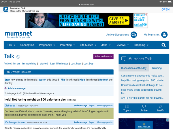 help! Not losing weight on 800 calories a day.