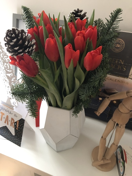 Flowers for Christmas from new boyfriend.