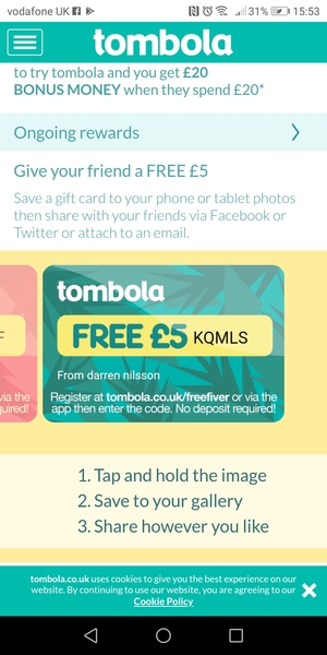 Tombola Bingo free £5 code