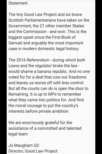 Westministenders: Plan B on the back of a Contempt Envelope