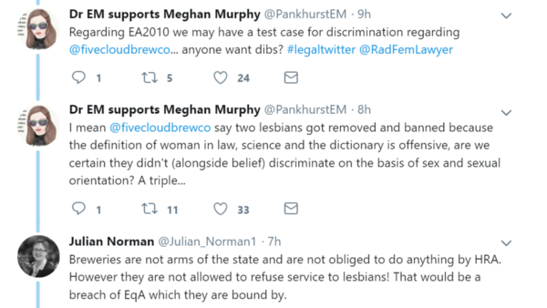 Reports of Macclesfield pub barring woman for wearing’adult human female’ T shirt