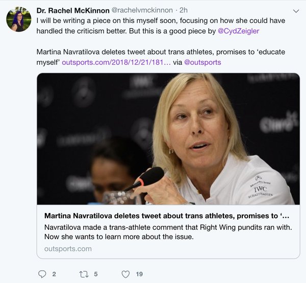 Martina Navratilova states the obvious