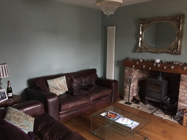 Wall colour with chocolate sofa?
