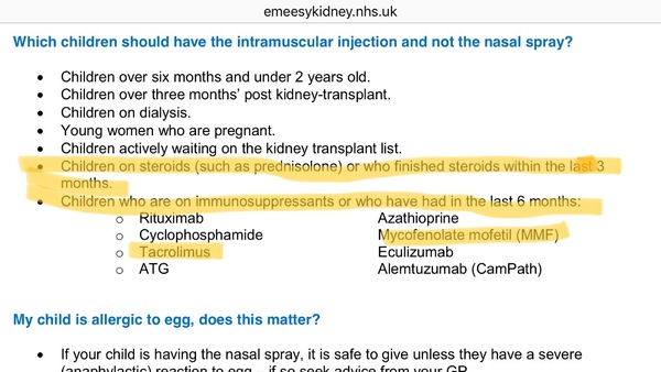 Flu vaccination, wrong one nearly given