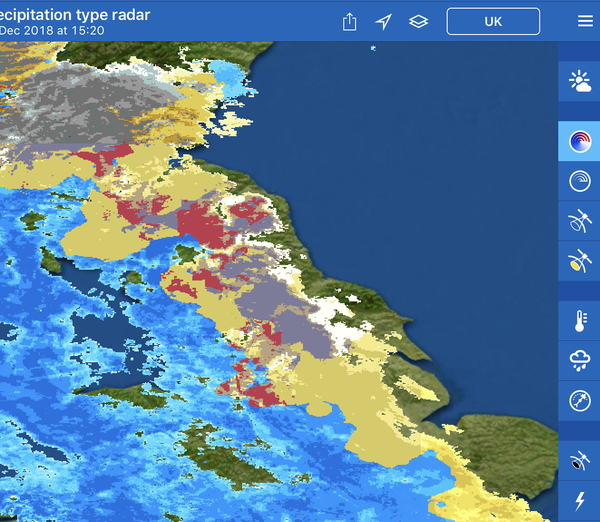 risk of freezing rain tomorrow. (sat 14th)