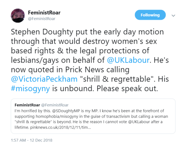 Steven Doughty MP attacks Janice Turner as "shrill"  [hmm]