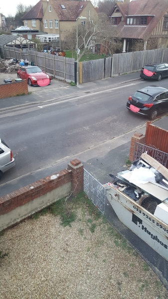 To not pay builder until skip is gone from my driveway?