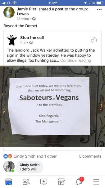 Have you seen  this Pub in Lewes, Vegans and Sabs