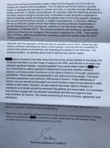 Response from Equalities Minister to MP over self ID concerns