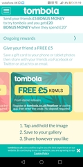 Tombola free £5 codes