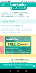 Tombola free £5 codes