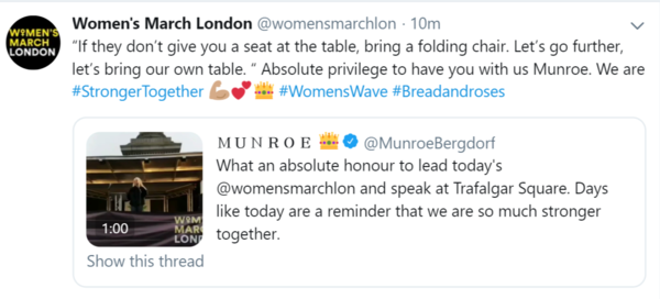 Women's March London says trans voices should be elevated over women's voices