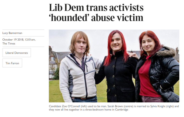 Essex Library transgender upset.