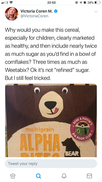 High sugar in baby porridge