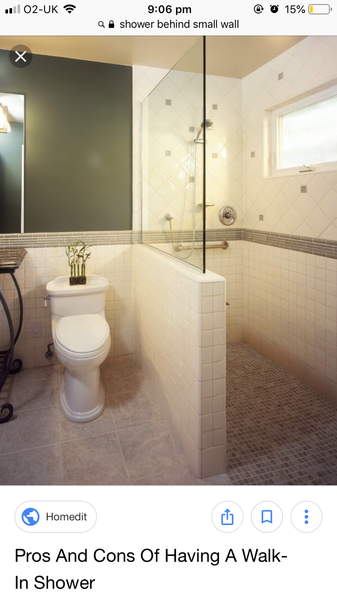 Shower enclosure or walk in behind a wall?