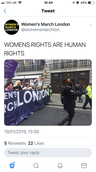 Women's March London says trans voices should be elevated over women's voices