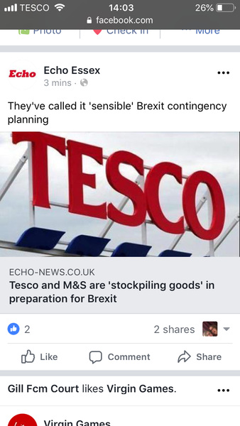 To be surprised that some friends are buying extra food because of Brexit?