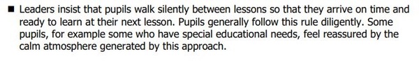 Ofsted approves of silent corridors