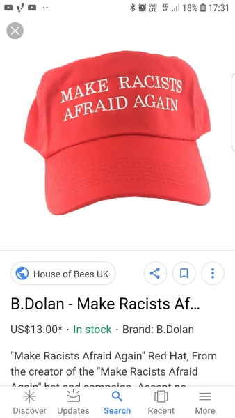 To ask: What would you think if you saw someone wearing a red MAGA (Make America Great Again) baseball hat