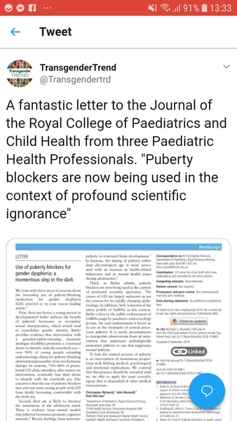 Endocrinologists warn against hormone treatment for childhood gender dysphoria (letter to be published in JCEM)