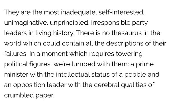 Westminstenders: Stalemate