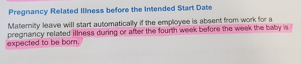 To ask what you'd do? (Mat leave)