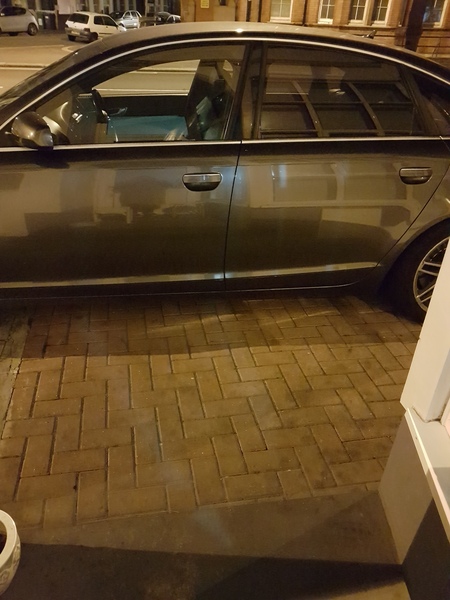 Upstairs neighbours blocking the porch with their car..
