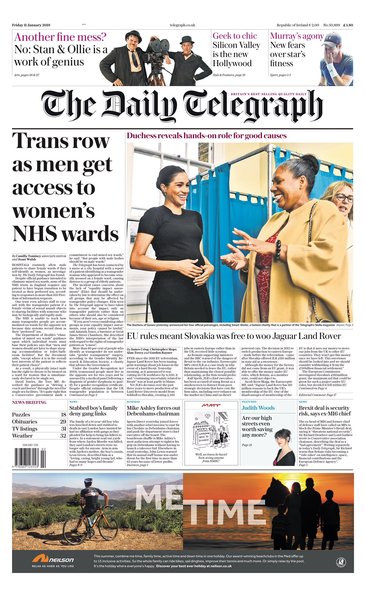Telegraph article 'NHS trans row as men get access to women's wards if they identify as female'