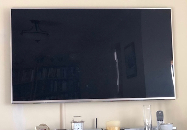 Large TV on the wall