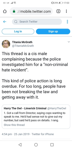 Harry the owl visited by police