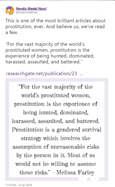 Liberal feminists/sex work is work proponents....