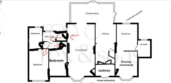 Walking straight into a kitchen/diner