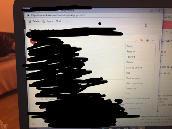 Outlook email.