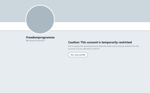 IMPORTANT! Chris Ashton "It seem twitter have shadow banned FreedomProgramm because women don’t have penises. Ensuring women cannot access the support they need in crisis."