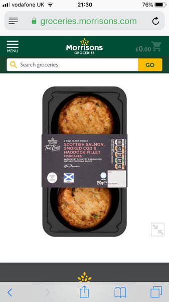 Morrison’s fish cakes
