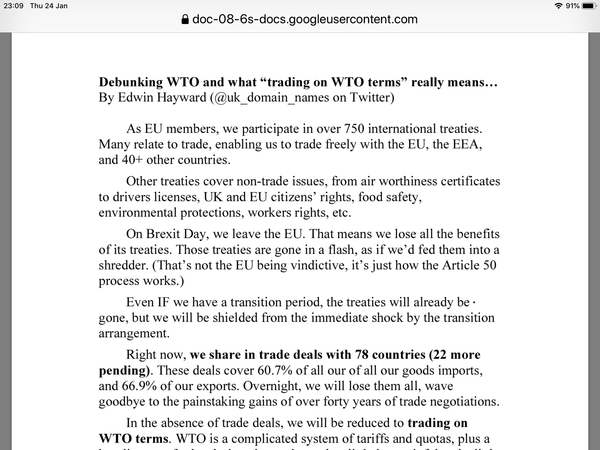 To give you a link to what trading on WTO terms means....